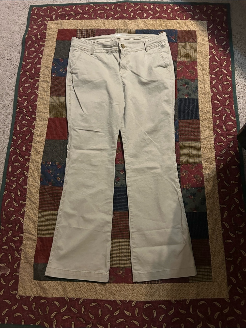 Old Navy Khaki (Rolled Oats) Boot-Cut Pants - Women’s Size 12 Short